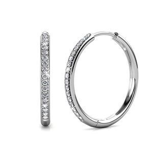 New Cate & Chloe Bianca 18k White Gold Plated Silver Hoop Earrings with Simulate